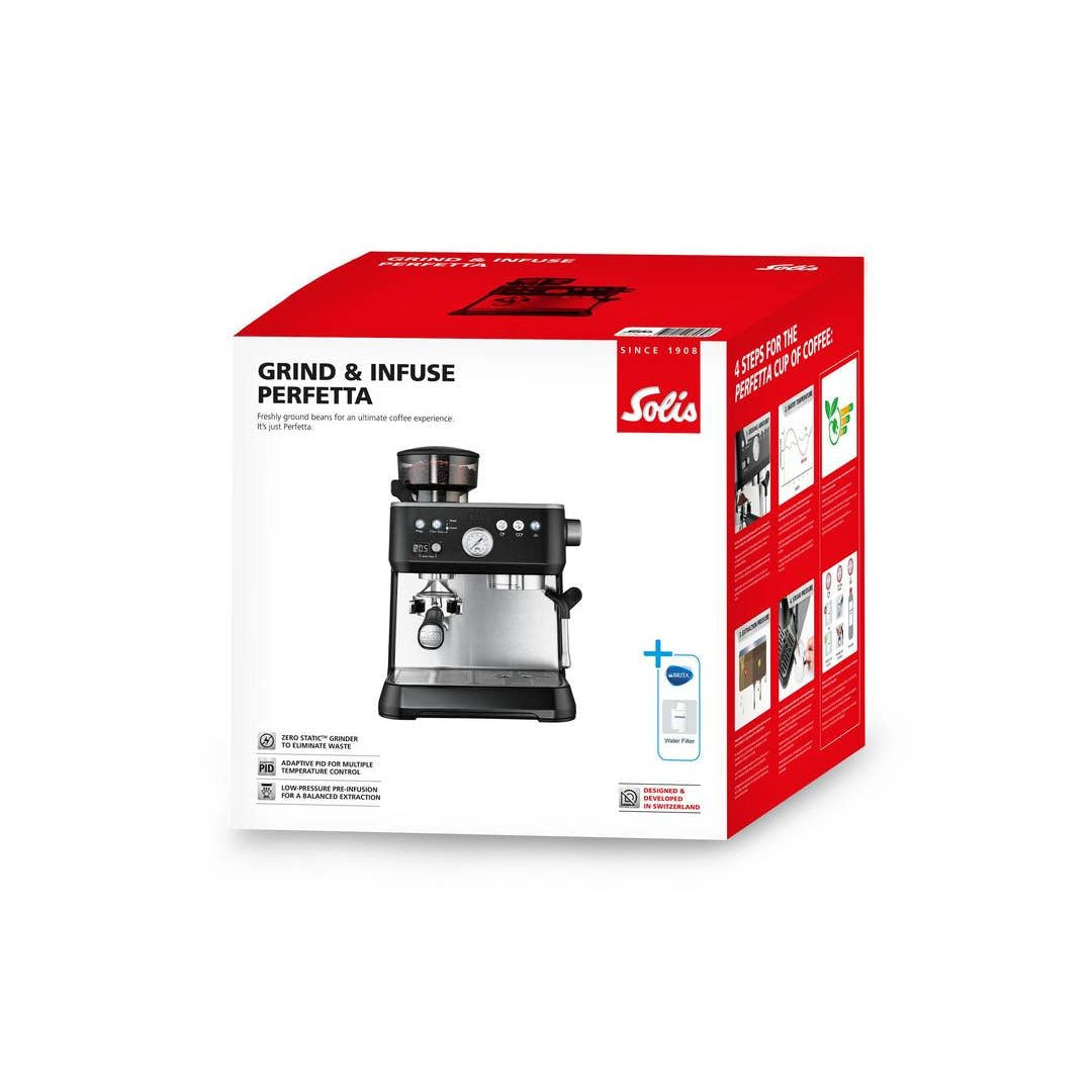 Solis Perfetta 1019 Espressomaschine (Siebträger) – 16 bar, 2,6 l, Dampfdüse, 30,0×40,0×38,0 cm