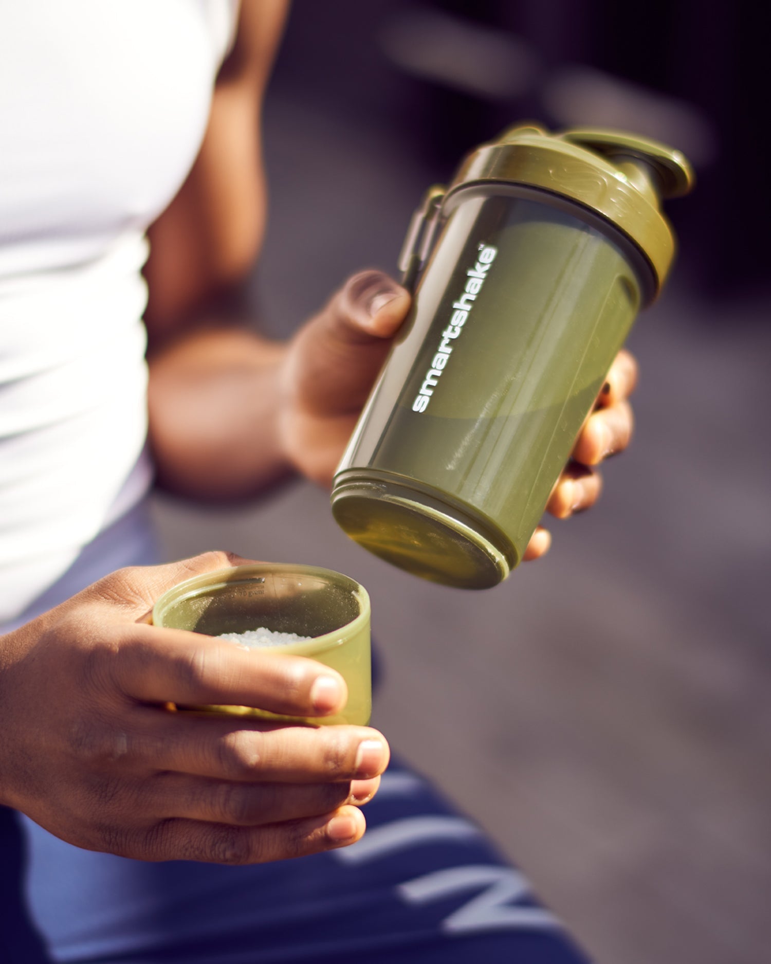 Smartshake Original2GO ONE Trinkflasche 800 ml – Polypropylen (PP), Schraubdeckel, Grün