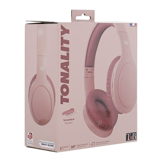 T'nB Tone On-Ear Kopfhörer – Stereo, Kabel + BT, 3,5 mm Klinke, faltbar, Terrakotta, BT 5.1
