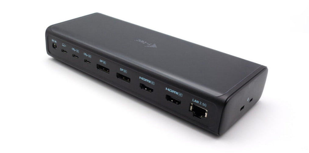 i-tec Universal 6x 4K Dockingstation – USB-C, 2× DP, 2× HDMI, 4× USB-A, 2× USB-C, 140 W PD, 2,5GbE