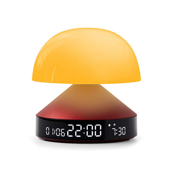 Lexon Lichtwecker Mina Sunrise – digital – 11 × 11 cm, weinrot, Aluminium, USB, Wecktöne