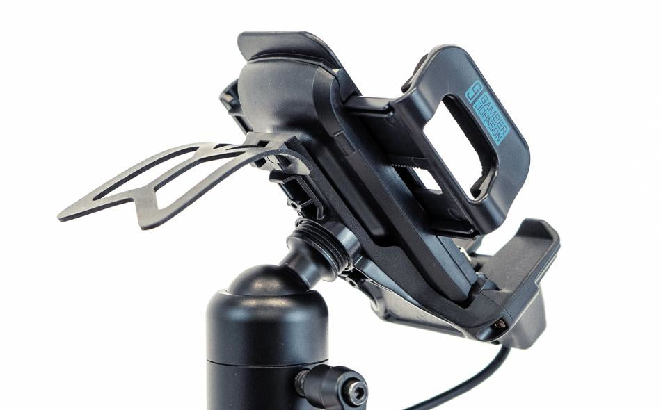 Gamber-Johnson 7170-0947 Kfz-Ladehalterung – mit Ladefunktion, für Smartphones bis 8,89 cm Breite – Schwarz