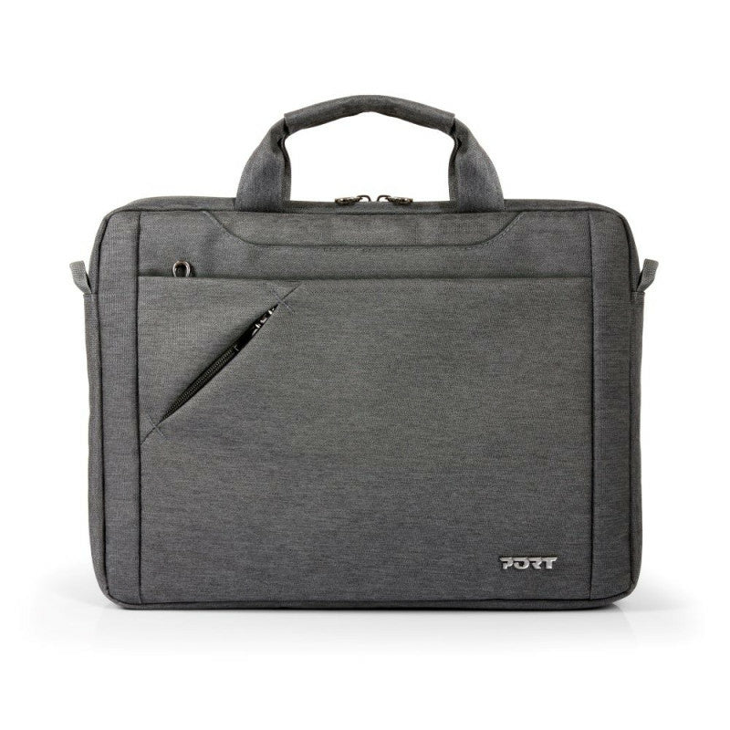 Port Designs Notebook-Tasche für Laptops bis 14" – Gepolstertes Laptopfach, aus recyceltem PET – Grau