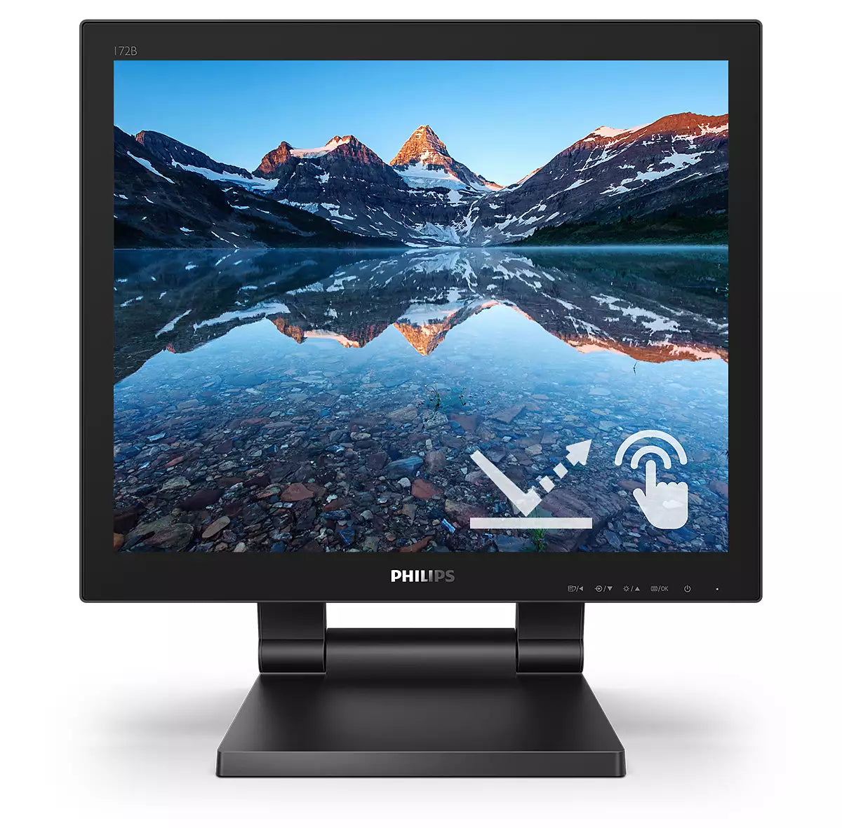 Philips 172B9TL/00 – Monitor, 17", 1280 × 1024 (SXGA), TN, Touch, 60 Hz, 250 cd/m², VESA 100 × 100, Schwarz