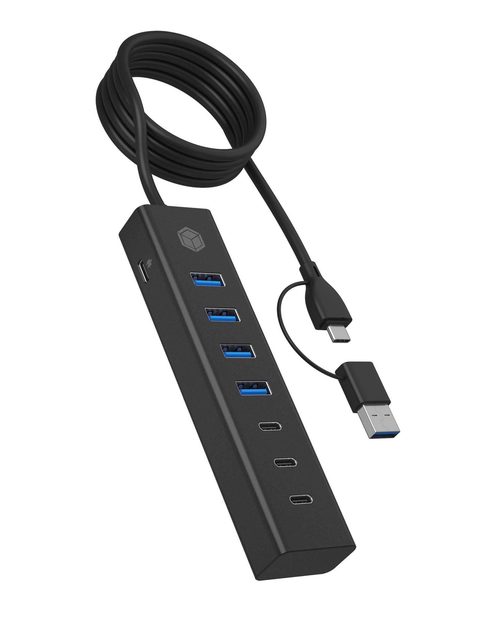 ICY BOX IBHUB1737 USB-Hub – USB-C, 3× USB-C, 4× USB-A, für Windows