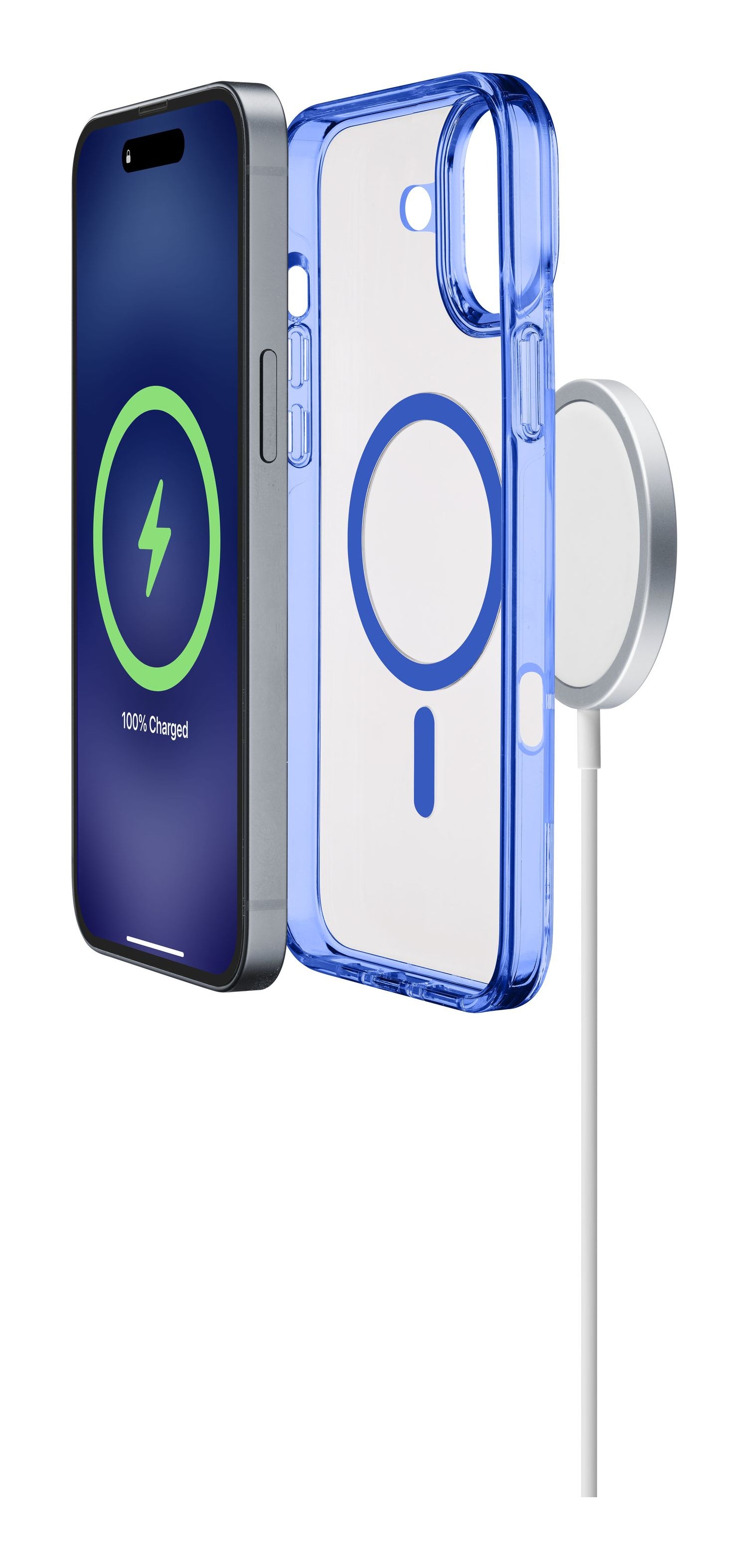 Cellularline Backcover Iconic – für Apple iPhone 16 – blau – MagSafe-kompatibel, stossfest