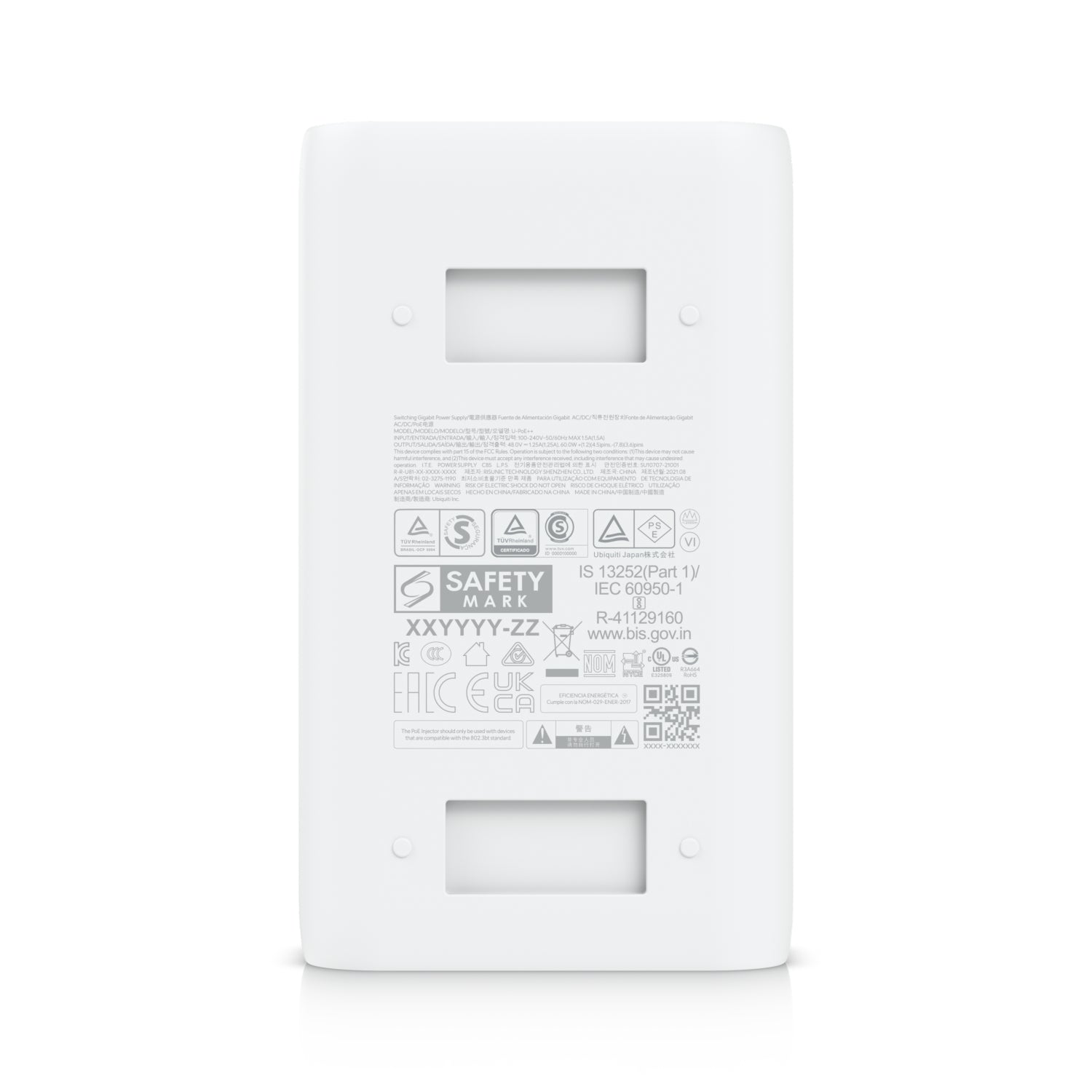 Ubiquiti UISP U-PoE++ PoE-Injektor 60 W – IEEE 802.3at – Gigabit Ethernet – 48 V – Weiss