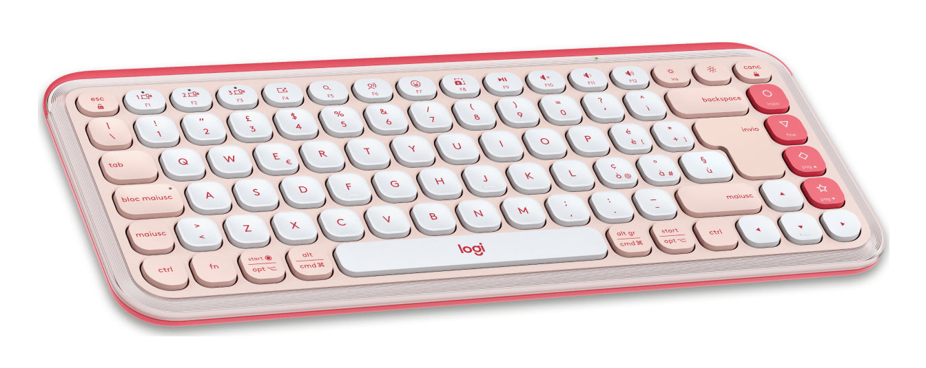 Logitech POP Icon – Tastatur, IT-Layout (IT), Rosa