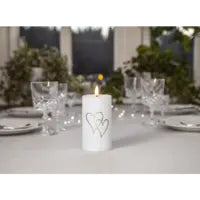 Star Trading LED-Memorialkerze – Ø 7 × 14 cm – Kunststoff, weiss