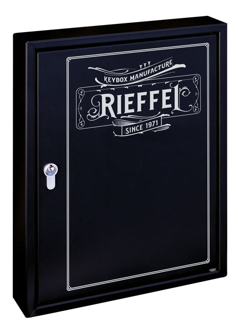 Rieffel KR-LEGEND 42 PZ – Schlüsselkasten, für 42 Schlüssel, Zylinderschloss, Stahl, Schwarz, 270 × 65 × 350 mm