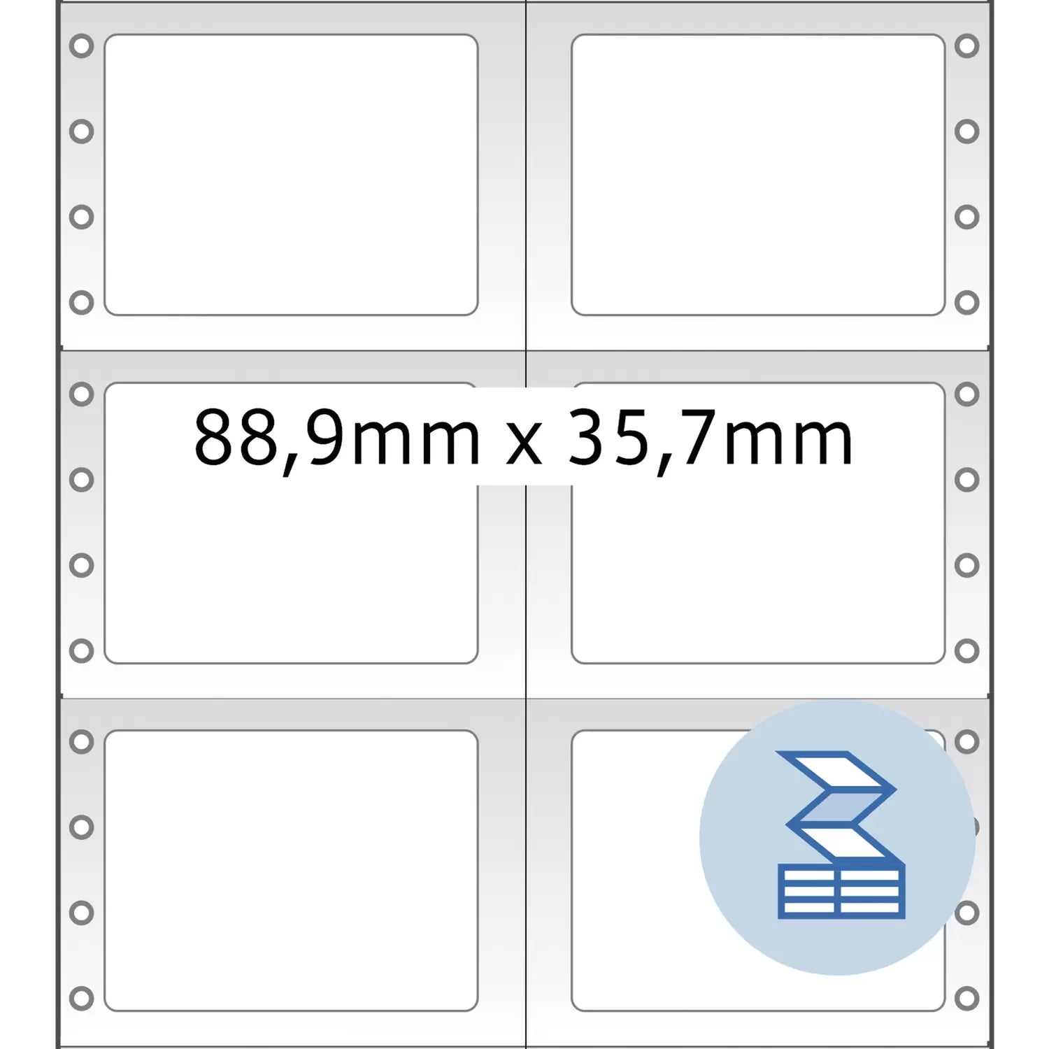 HERMA Etiketten A4 88,9 × 35,7 mm – Papier, matt, weiss – permanent haftend – Punktmatrix – 8'000 Stk. – FSC‑