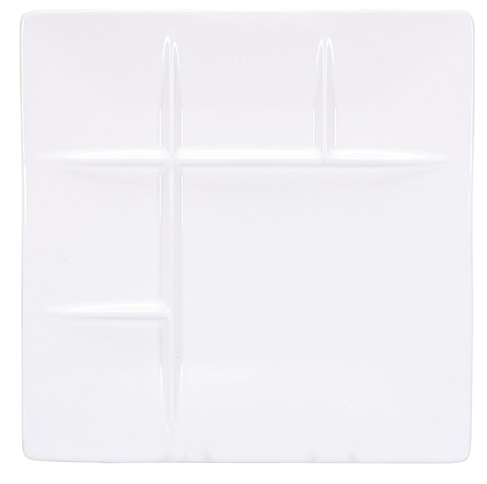 Kadastar Fleischfondue-Teller Element – 26,0 × 26,0 cm, Porzellan, Weiss