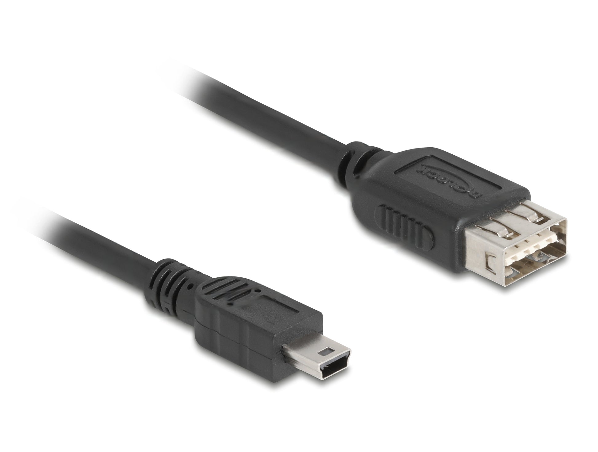 DeLOCK USB-A auf Mini-USB-B Kabel – USB 2.0 (480 Mbit/s) – 0,5 m – umkehrbarer USB-A-Stecker – Schwarz