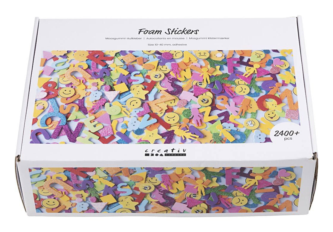 Creativ Company Moosgummi-Stanzteile, selbstklebend, mehrfarbig, 2'640 Stk, 40 mm