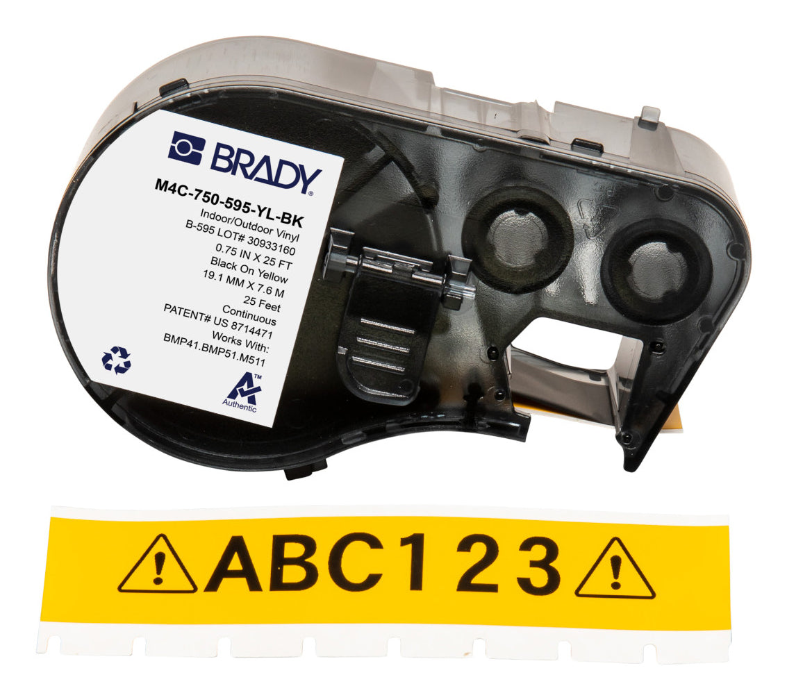 Brady Etiketten (Rolle) 19 mm – Vinyl – permanent haftend – Thermotransfer – für BMP41/BMP51/BMP53