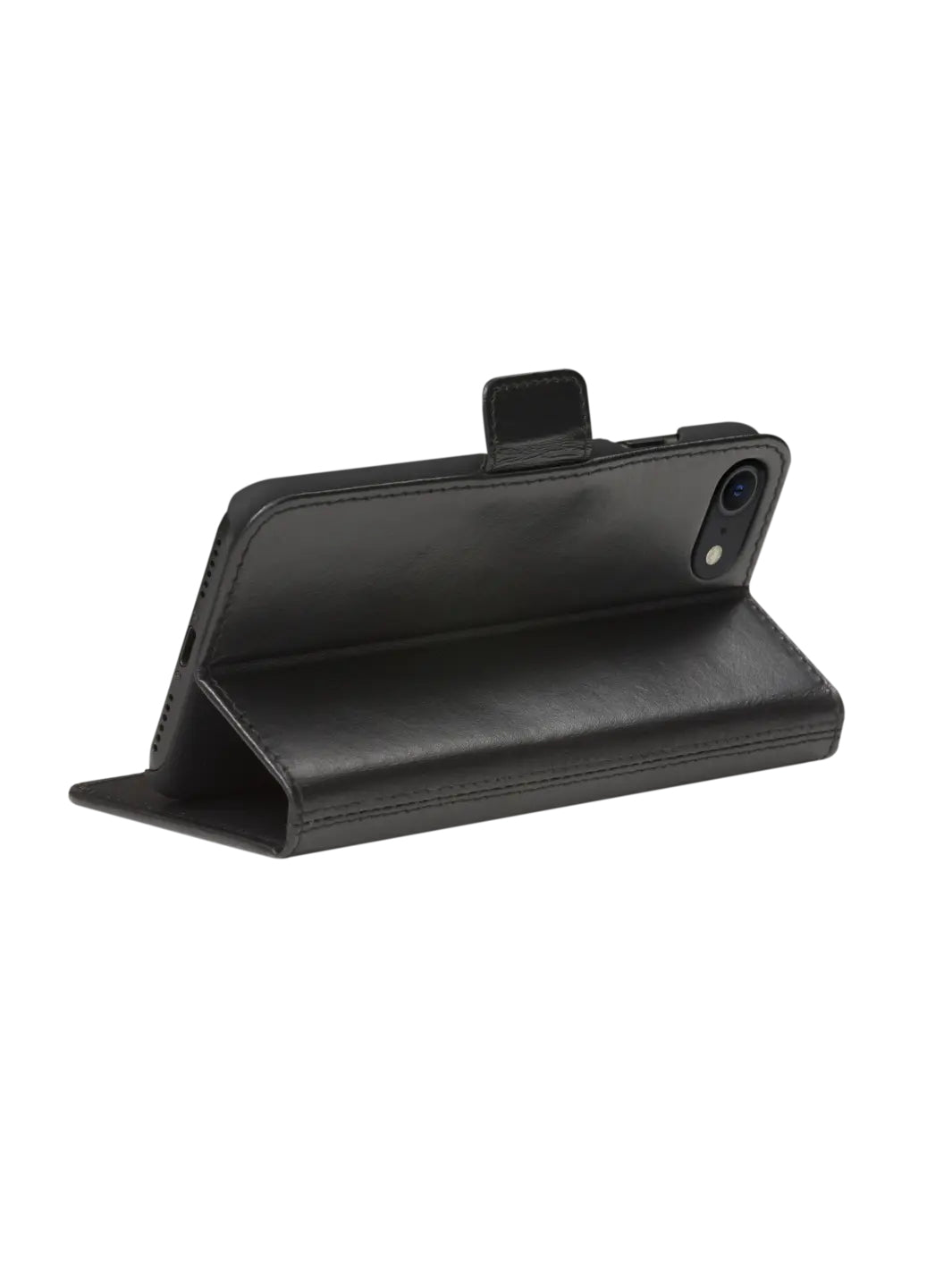 dbramante1928 Copenhagen Wallethülle – für Apple iPhone SE/8/7, mit Ständer, 3 Kartenfächer, Leder, schwarz