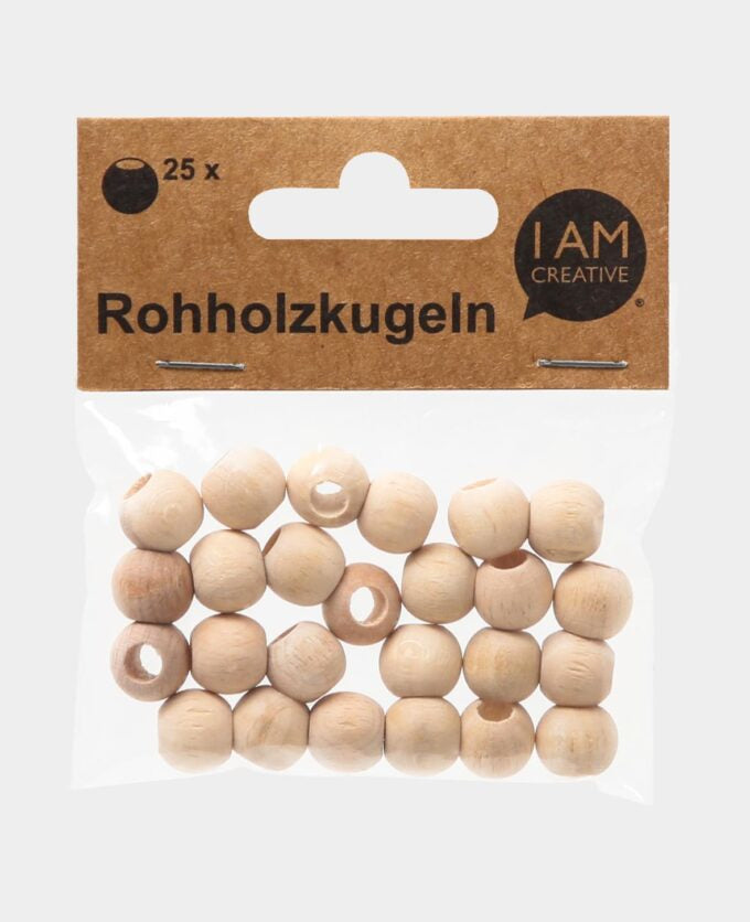 lalana Holzperlen – Braun – Ø 12 mm, Loch 5 mm – 25 Stk.