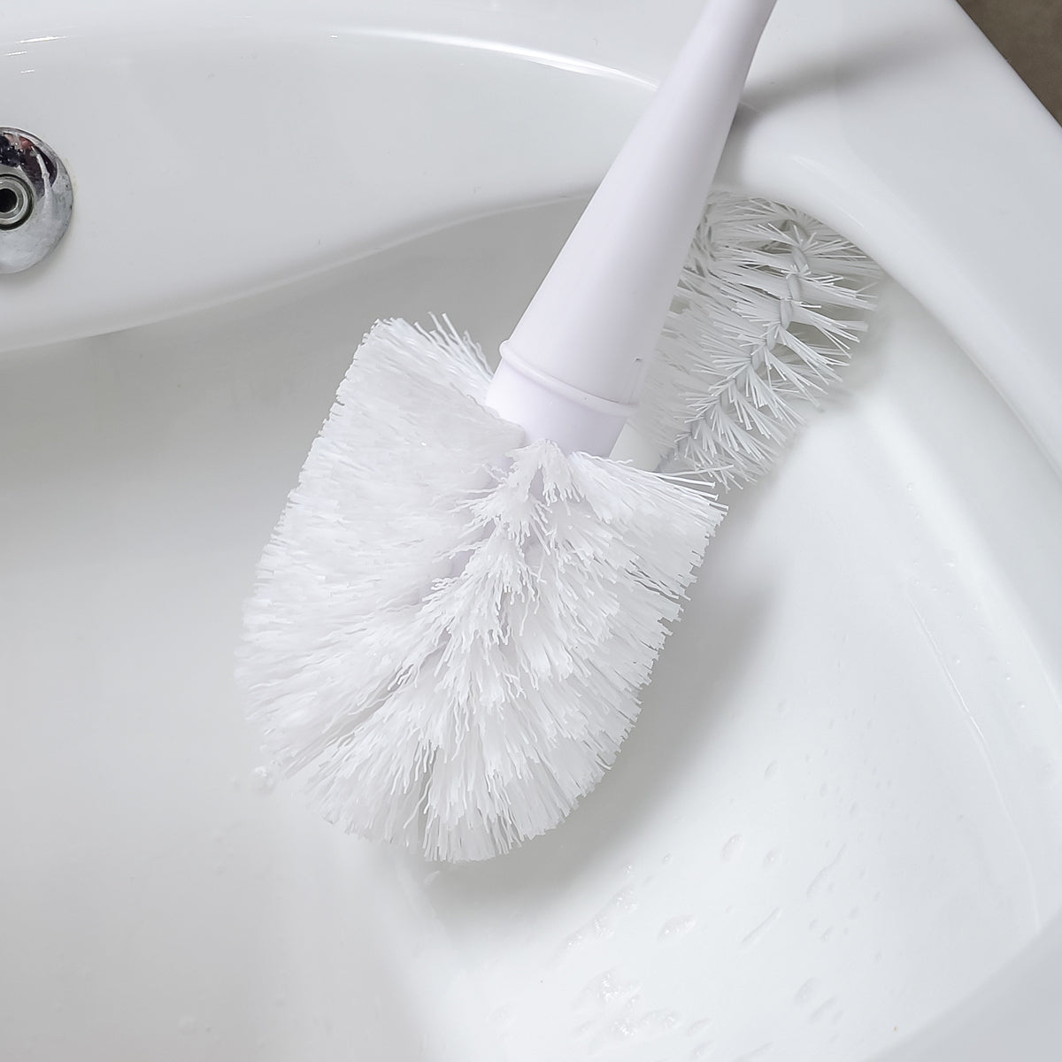 CREaCLEAN CLARISSA – WC-Bürste – Polypropylen, Edelstahl, Kopf austauschbar, mit Randreiniger, H 36,2 cm