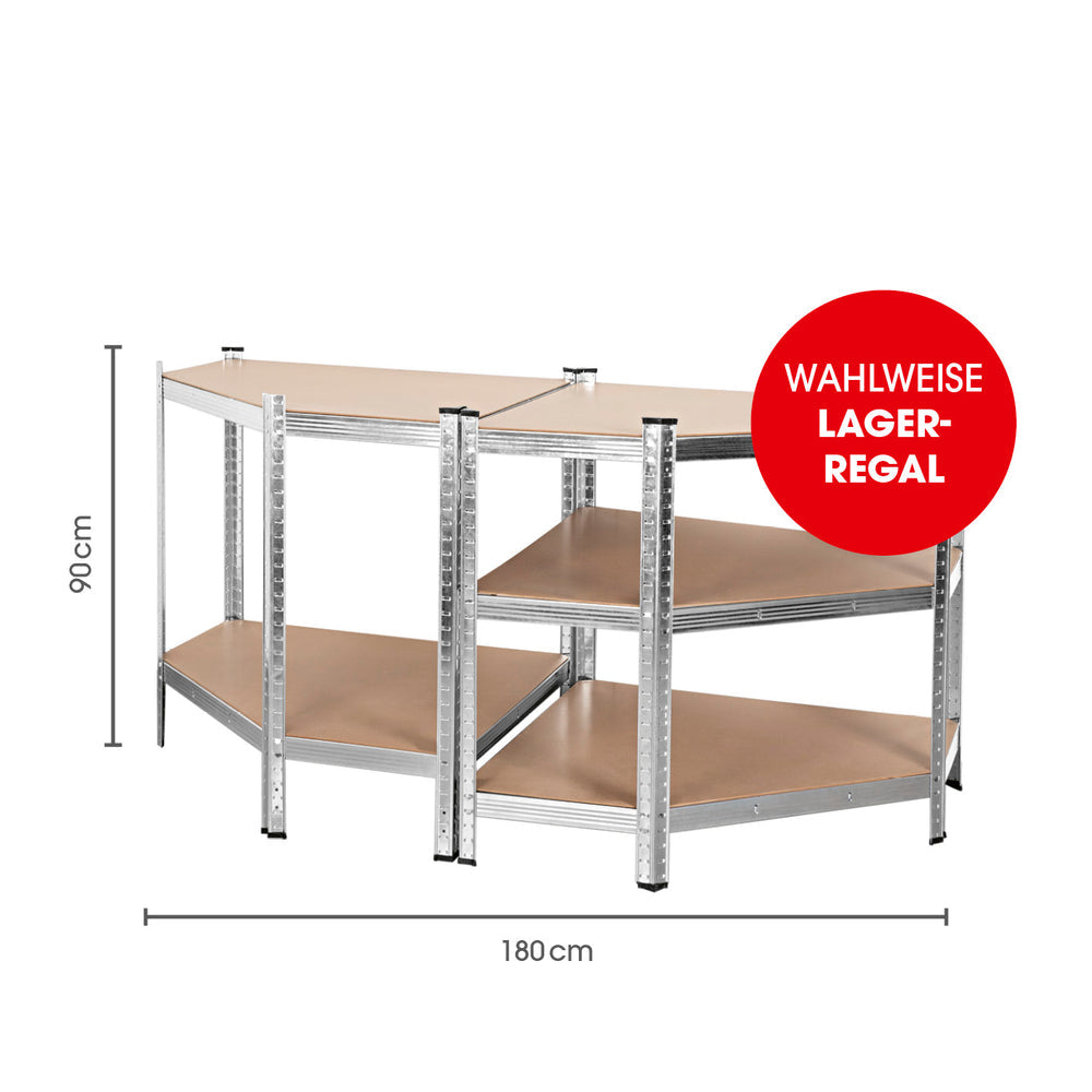 EASYmaxx Büro-/Lagerregal freistehend, Schwerlastregal – 5 Böden – 90,0 × 40,0 × 180,0 cm – 175 kg/Boden