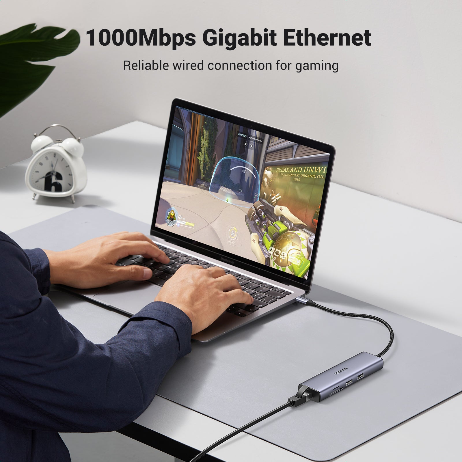 Ugreen 90568 Multiport-Adapter – USB-C, HDMI, 2× USB-A, SD/microSD, für MacBook/iPad Pro/Dell