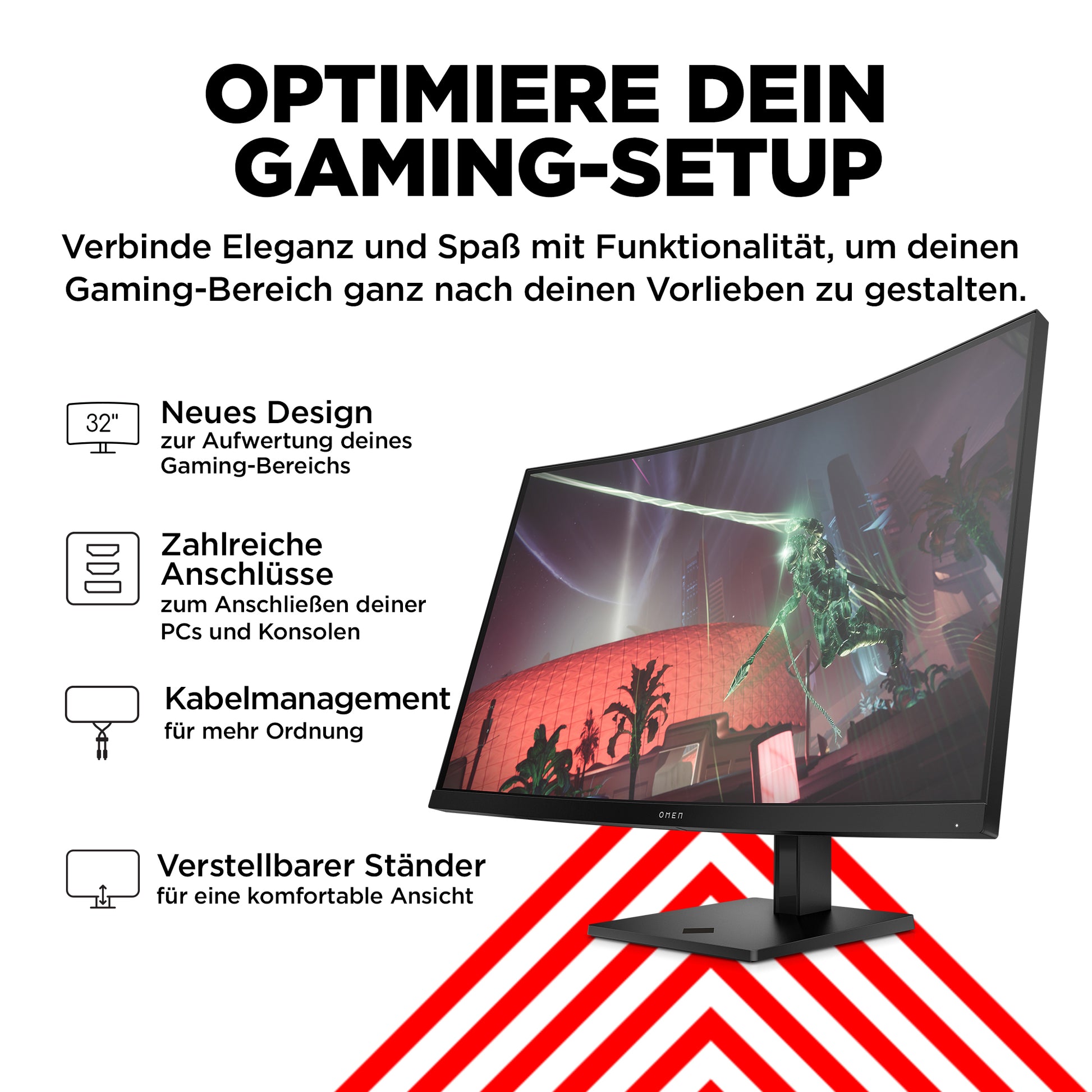 HP OMEN 32C – Monitor, 32" 2560 × 1440 (WQHD), Curved, 165 Hz