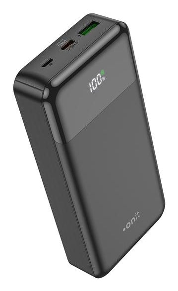 ONIT Powerbank 20'000 mAh – 20 W PD, 1× USB-C, 1× USB-A, schwarz