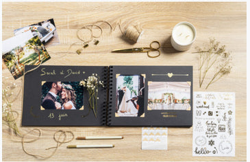 Exacompta Scrap Addict – Scrapbooking-Set – Fotoalbum 32 × 22 cm – inkl. 12 Metallic-Marker, 300 Sticker