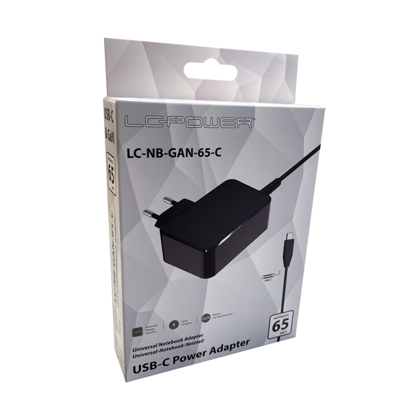 LC-Power Netzteil – 65 W, 1× USB-C, GaN – für Acer, Apple, Asus und andere