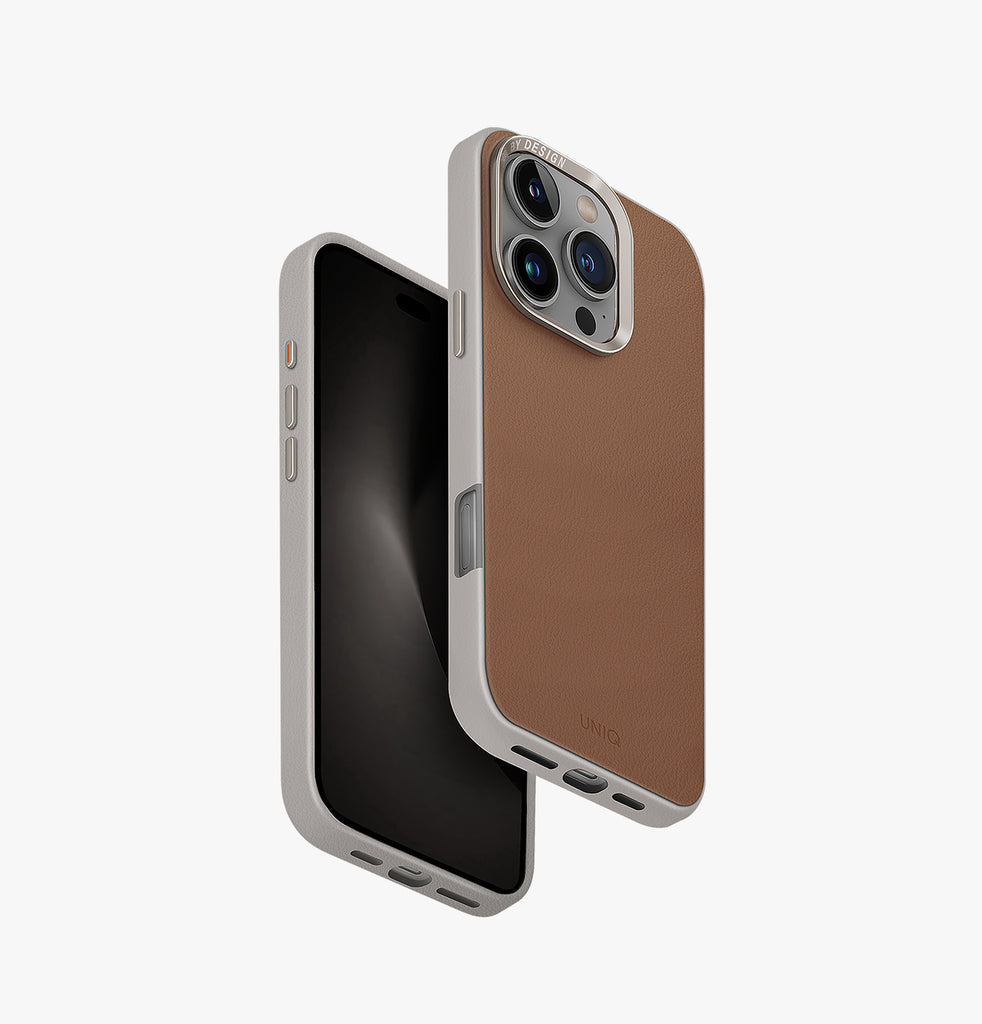 Uniq Backcover Lyden DS – für Apple iPhone 16 Pro – Karamell – Mikrofaser