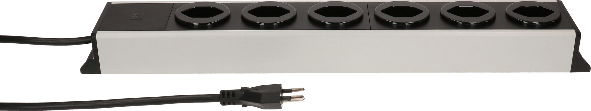 Max Hauri AG Max Hauri Power Line Steckdosenleiste – 6× T13, 1,5 m, ohne Schalter, grau/schwarz