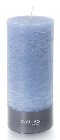 Balthasar Rustico Zylinderkerze – Ø 9 × 20 cm – Paraffin, Jeansblau – 120 h