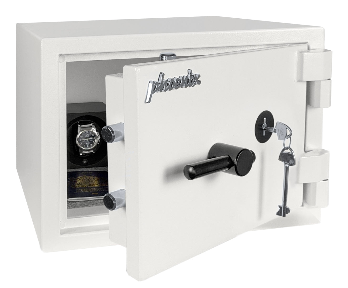 Phoenix Safe Co. Phoenix Tresor Fortress SS1452K – Schlüsselschloss – 22 l – Bodenmontage – Weiss
