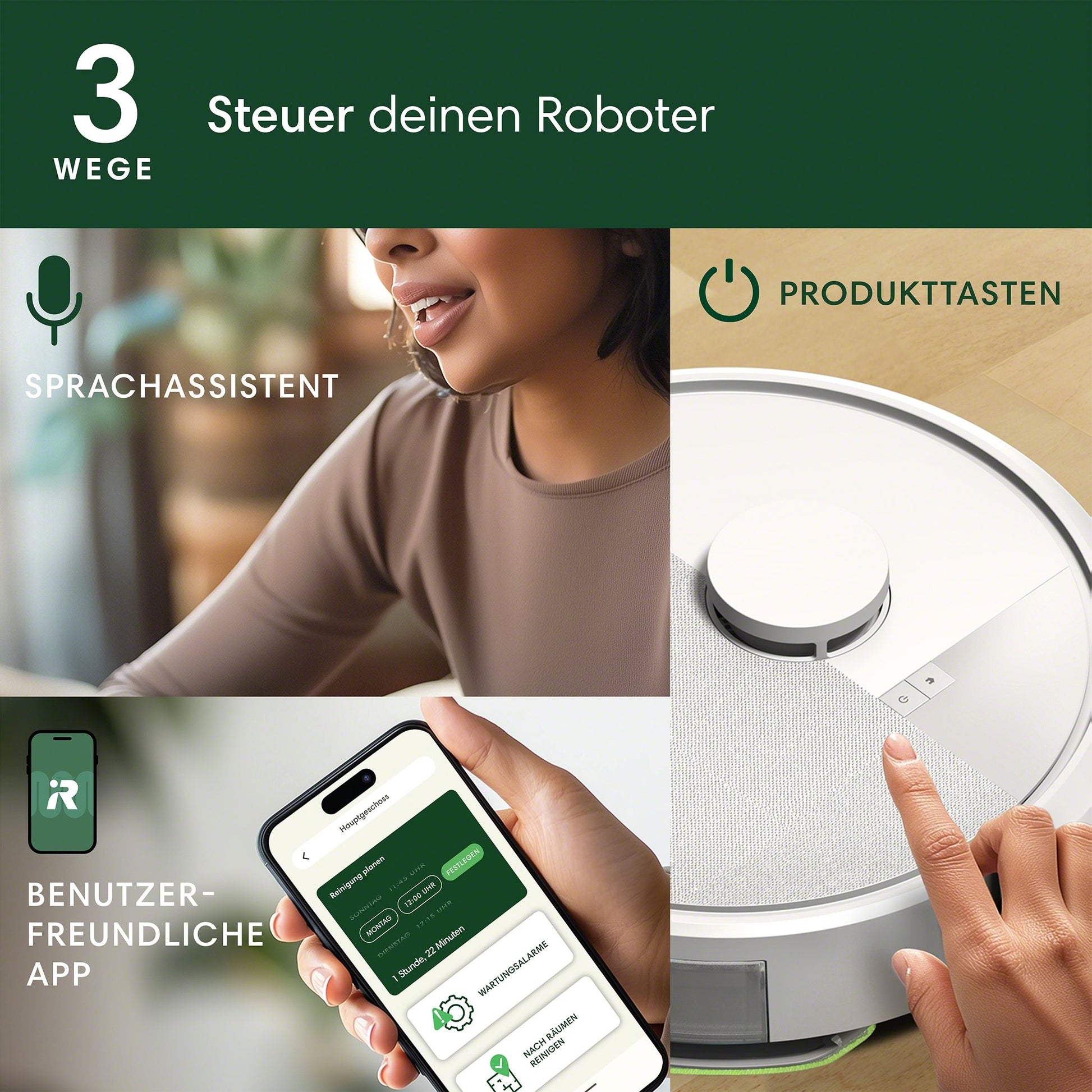 iRobot Roboterstaubsauger Roomba 105 – 0,2 l, Akkubetrieb, 3 Stufen, 33,1 × 33,5 × 10,4 cm