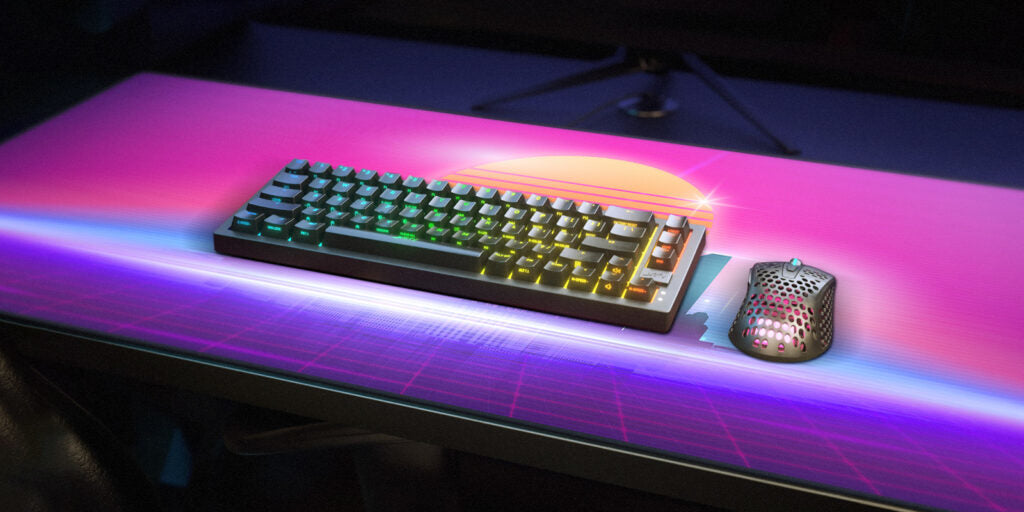 CHERRY XTRFY GP5 Retrowave XL – Gaming-Mauspad – 920 × 400 mm, Tuch, Gummi, Mehrfarbig