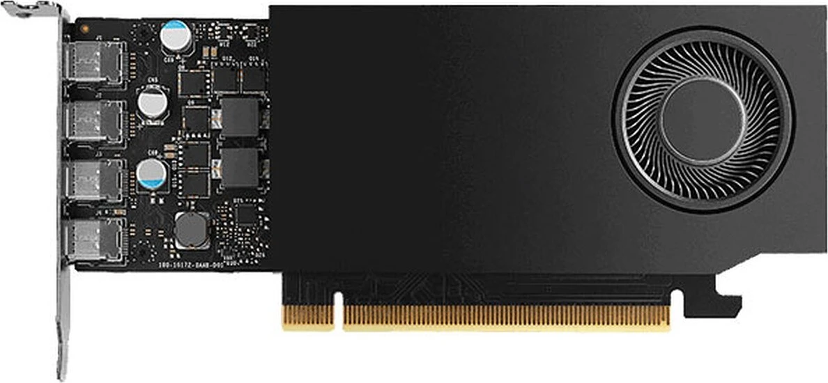 PNY RTX A1000 LP – PCIe Grafikkarte – 8 GB GDDR6, 4×mini-DP, PCIe 4.0, Aktiv, 50 W