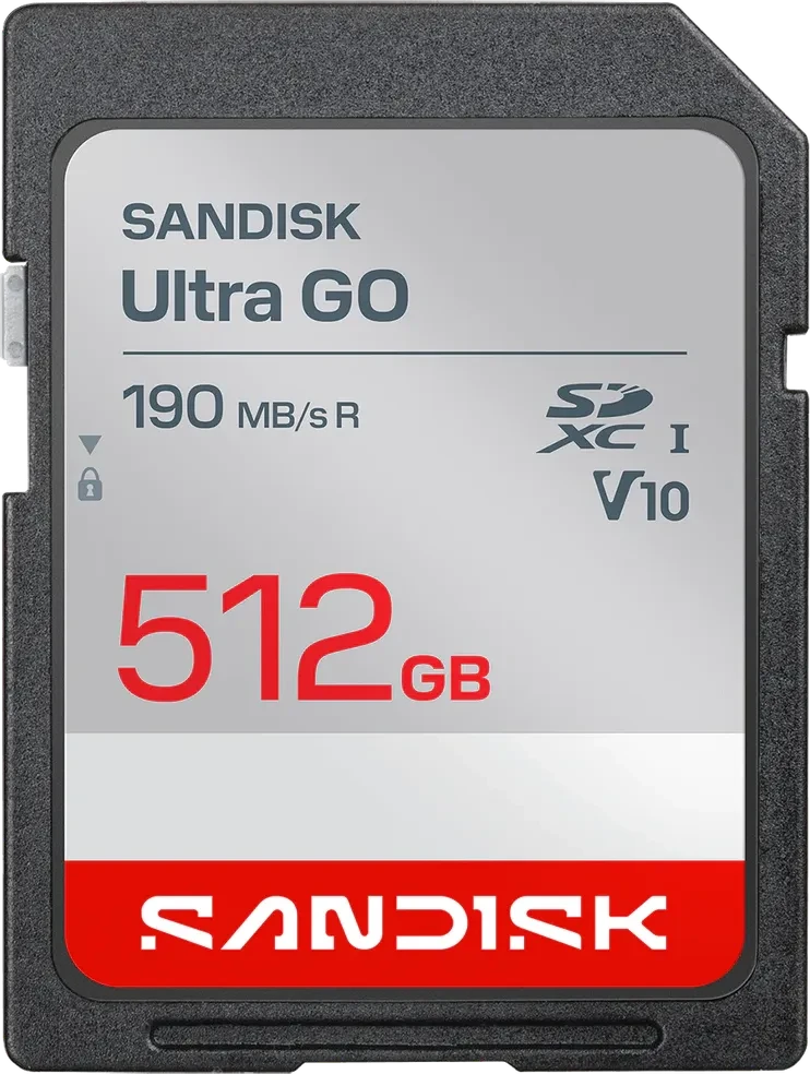 SanDisk Ultra GO SDXC 512 GB – UHS-I, Klasse 10, U1, V10, 190 MB/s Lesen