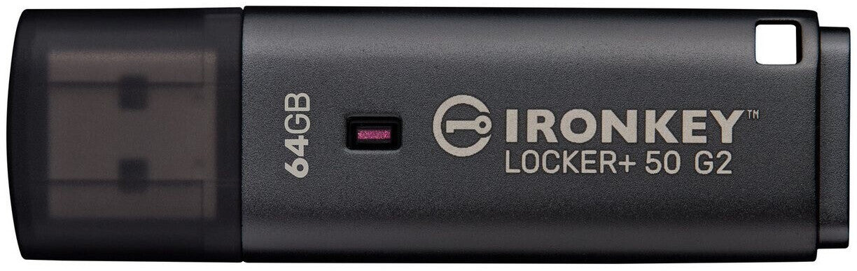 Kingston Technology Kingston IronKey Locker Plus 50 G2 – 64 GB USB-Stick, USB 3.2 Gen 1, FIPS 197 AES-256, 145 MB/s