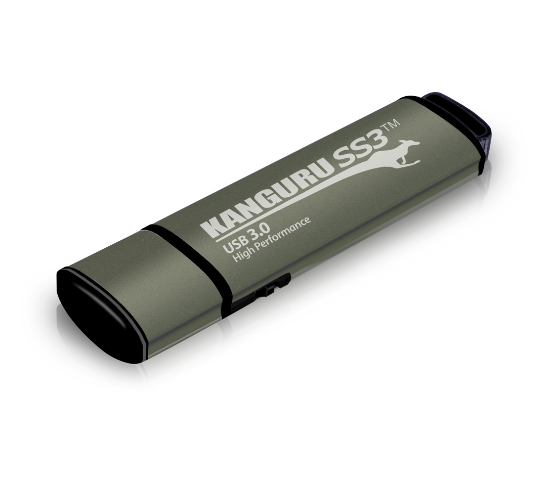 iStorage Kanguru SS3 64 GB – USB 3.2 Gen 1 (Typ A), Schreibschutzschalter, für Windows, MacOS, Linux