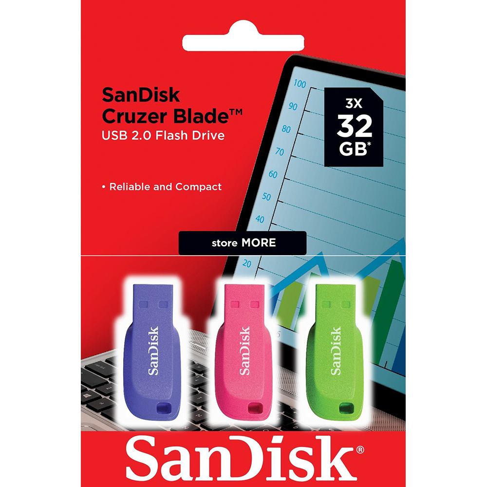 SanDisk Cruzer Blade USB-Stick – 32 GB, 3er-Pack