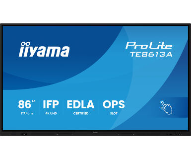 iiyama TE8613A-B2AG – 86" 4K Ultra HD Interaktives Display (Touch), IR-Touch, 500 cd/m², Android
