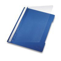 Leitz Schnellhefter für A4, PVC, Blau – Transparenter Vorderdeckel, Beschriftungsstreifen