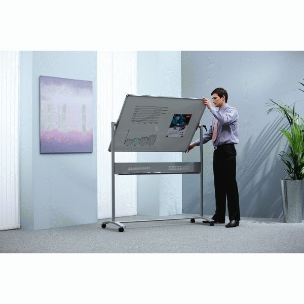 Nobo Whiteboard – 120 × 90 cm, lackierter Stahl, magnetisch, Alu-Rahmen, mobil, beidseitig