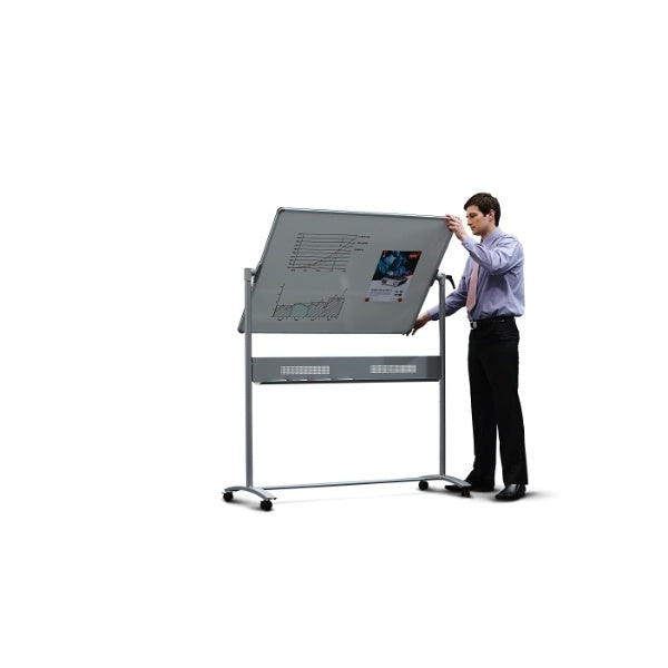 Nobo Whiteboard – 120 × 90 cm, lackierter Stahl, magnetisch, Alu-Rahmen, mobil, beidseitig
