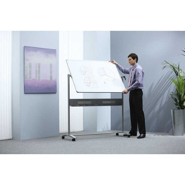 Nobo Whiteboard – 120 × 90 cm, lackierter Stahl, magnetisch, Alu-Rahmen, mobil, beidseitig