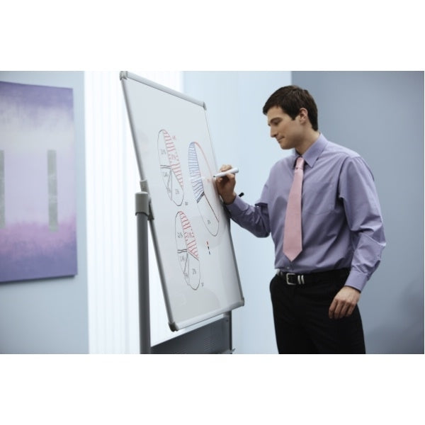 Nobo Whiteboard – 120 × 90 cm, lackierter Stahl, magnetisch, Alu-Rahmen, mobil, beidseitig