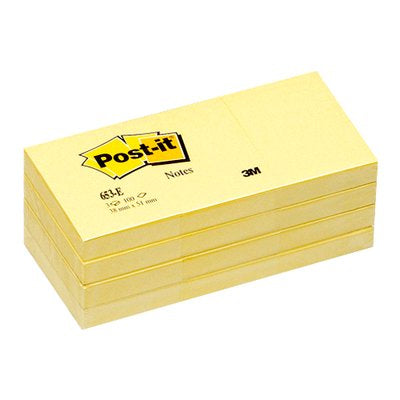 Post-it Haftnotizen – 38,1 × 50,8 mm – Gelb, 100 Blatt/Block, 12er-Pack