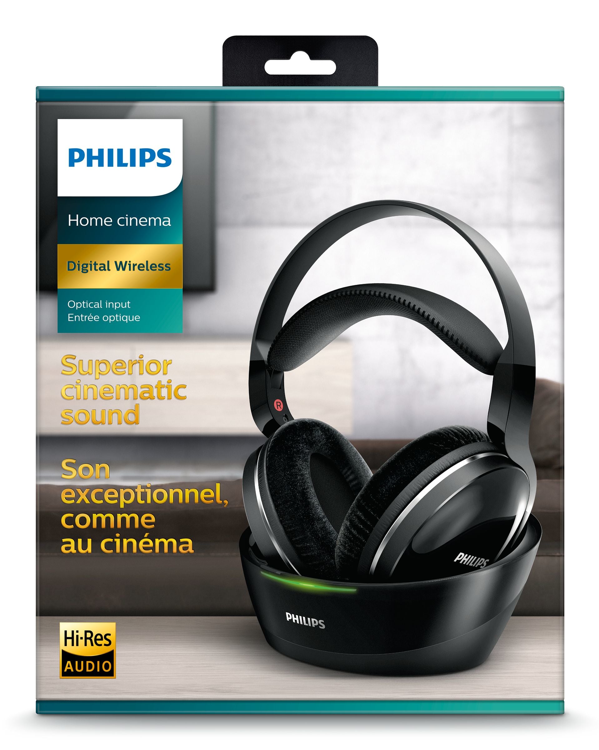 Philips SHD8850/12 – Over-Ear Kopfhörer – Kabellos, offen, Basis-Ladestation – Schwarz – bis 20 h