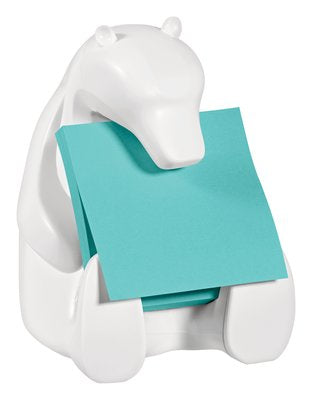Post-it Z-Notes Spender Bär – 50 Blatt/Block, 76 × 76 mm, weiss, 1 Stück