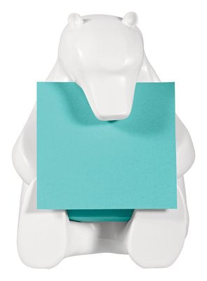 Post-it Z-Notes Spender Bär – 50 Blatt/Block, 76 × 76 mm, weiss, 1 Stück
