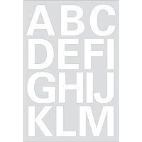 HERMA Selbstklebende Buchstaben A–Z – Bogenformat 84 × 120 mm, Höhe 25 mm, Weiss, Folie – 2 Stk